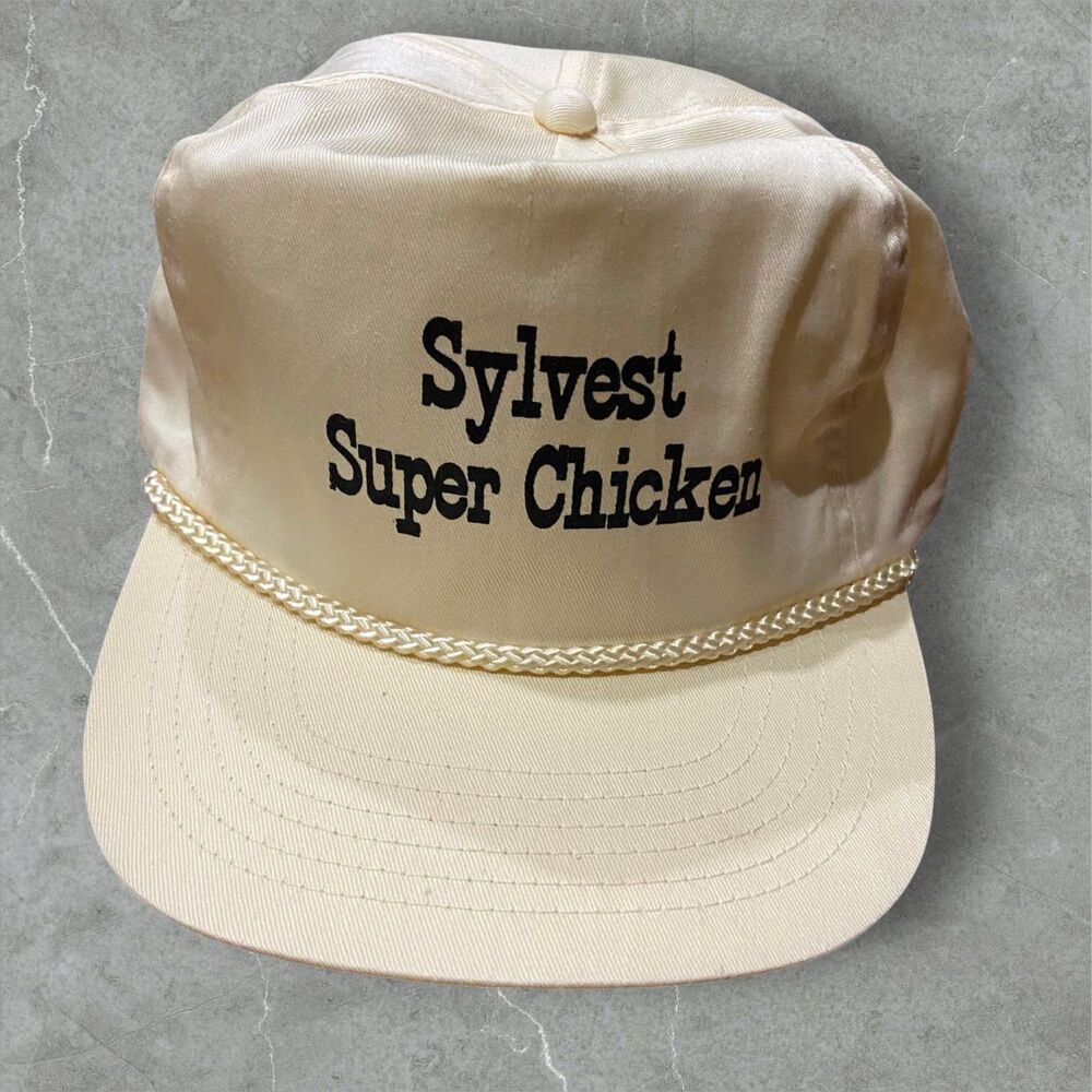 San Sun Vintage 80s 'Sylvest Super Chicken' Canary Yellow Adjustable Cap Mens OS